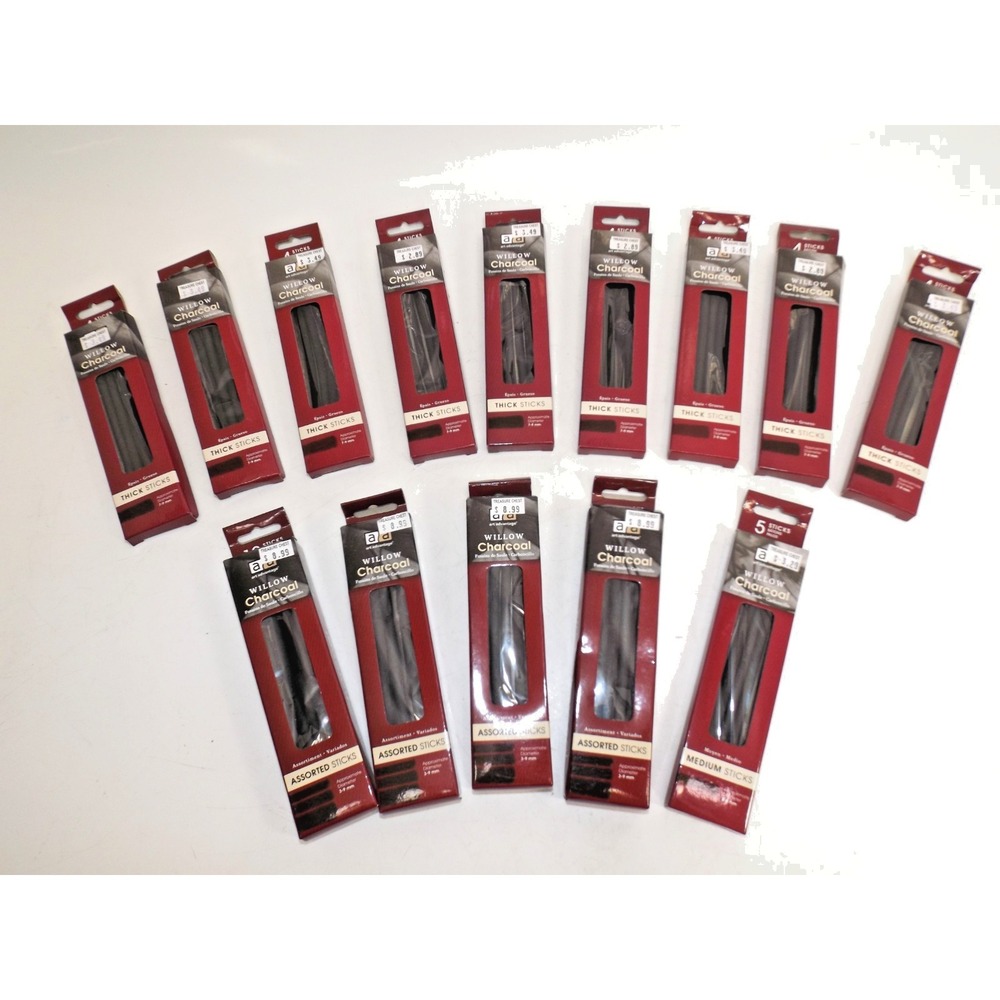 Art Advantage Willow Charcoal - 9ea Thick sticks - 4es Assorted sticks - 1ea Med